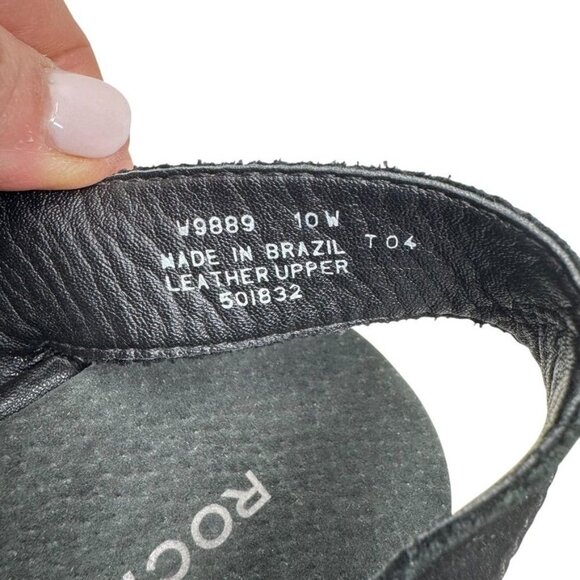 Rockport Black suede low sandals size 10W 10 Wide adjustable straps - Picture 9 of 11